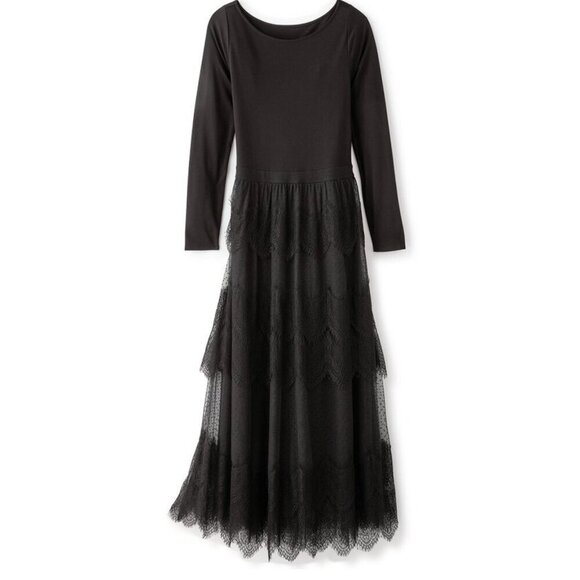SOFT SURROUNDINGS Frederica Lace Maxi Dress Black SZ L - Picture 8 of 16
